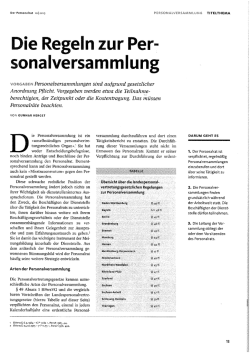 Die Regeln zur Personalversammlung Der Personalrat, 2015
