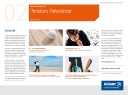 Pensions Newsletter - Allianz Global Investors
