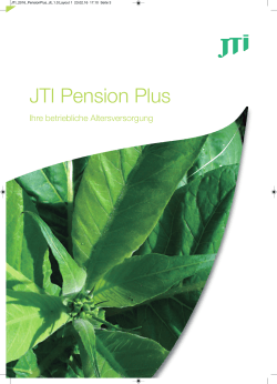 JTI Pension Plus Broschüre