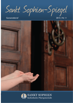 Juli 2015 | Nr. 11 - Kath. Pfarrgemeinde Sankt Sophien