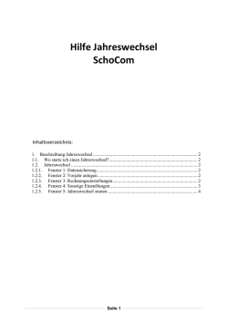 Hilfe Jahreswechsel SchoCom
