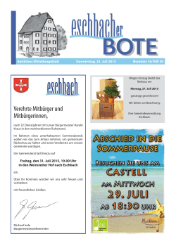 Verehrte Mitbürger und Mitbürgerinnen