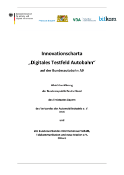 Innovationscharta &bdquo;Digitales Testfeld Autobahn&ldquo;