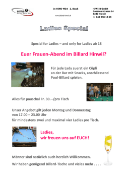 Euer Frauen-Abend im Billard Hinwil?