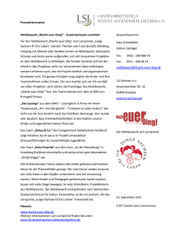 Presseinformation Wettbewerb „Macht euer Ding!“