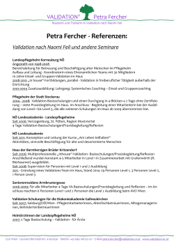 Referenzen hier als PDF - Validation Petra Fercher