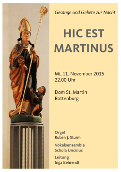 hic est martinus - Hochschule f&uuml;r Kirchenmusik Rottenburg