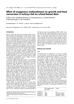 Effect of exogenous endoxylanase on growth and feed conversion in