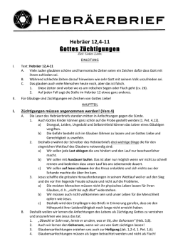 Gottes Z&uuml;chtigungen