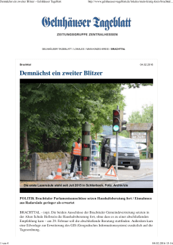 GT Demn&auml;chst ein zweiter Blitzer 04.02.2016