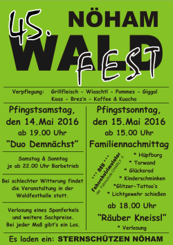 Pfingstsamstag, den 14.Mai 2016 “Duo Demnächst” “Räuber Kneissl