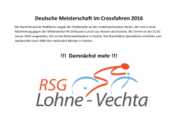 Deutsche Meisterschaft im Crossfahren 2016 !!! Demnächst mehr !!!