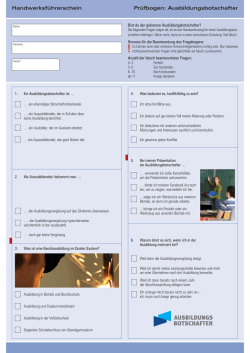 Handwerksf&uuml;hrerschein Ausbildungsbotschafter