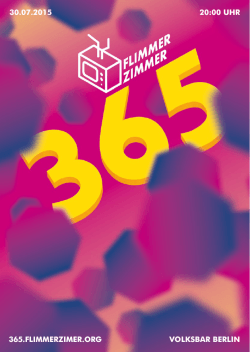 “365” Booklet - Flimmerzimmer