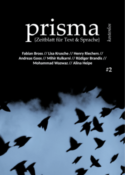 zweiten Ausgabe - prisma | Zeitblatt für Text und Sprache