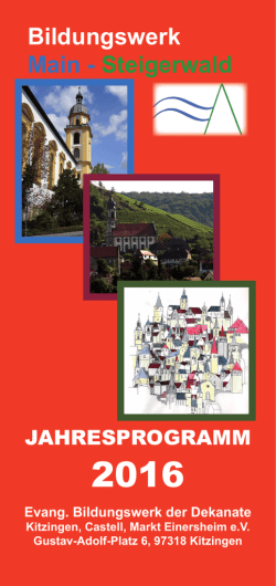 aktuelles Jahresprogramm 2016