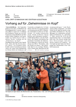 Vorhang auf für „Geheimnisse im Kopf“ - Theater am Carl