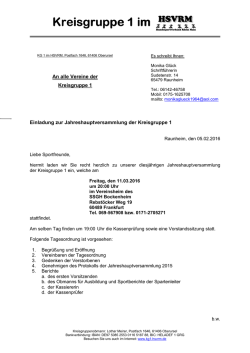 Jahreshauptversammlung der KG1