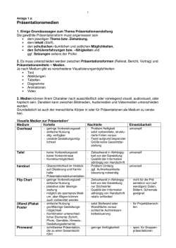 E1: Informationsblatt "Pr&auml;sentationsmedien" - Rudolf-Koch