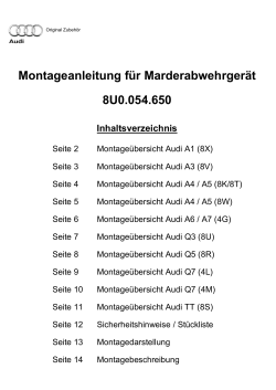 Montageanleitung für Marderabwehrgerät 8U0.054.650 - ahw-shop