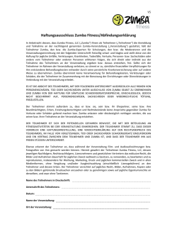 Haftungsausschluss Zumba Fitness