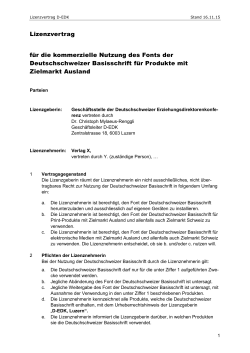 Lizenzvertrag Ausland - Die Deutschschweizer Basisschrift