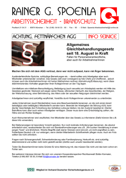 Achtung, Fettnäpfchen AGG Info Service