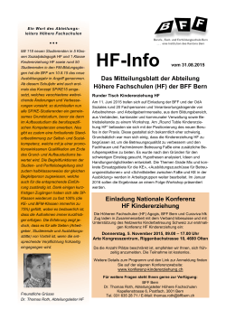 Das Mitteilungsblatt der Abteilung Höhere Fachschulen (HF) der