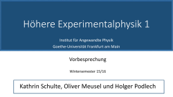 Höhere Experimentalphysik 1 - Goethe