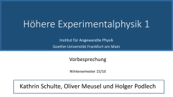 H&ouml;here Experimentalphysik 1 - Goethe