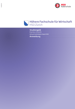 H&ouml;here Fachschule f&uuml;r Wirtschaft HSO Z&uuml;rich