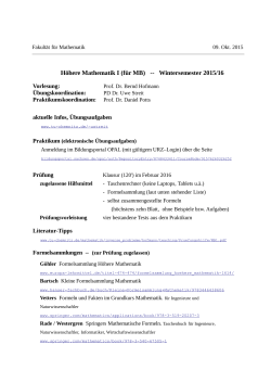 H&ouml;here Mathematik I (f&uuml;r MB) -