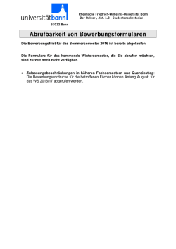 Bewerbungsformular für höhere Fachsemester