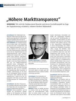 H&ouml;here Markttransparenz - M&uuml;hlenhoff + Partner GmbH
