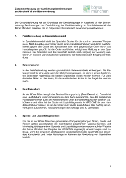 Ausführungsbestimmungen Abschnitt VII BörsO
