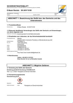 SICHERHEITSDATENBLATT E-Beam Resists SX AR