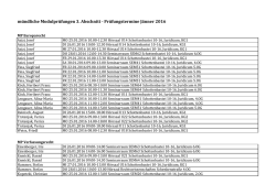 mündliche Modulprüfungen 3. Abschnitt - Prüfungstermine