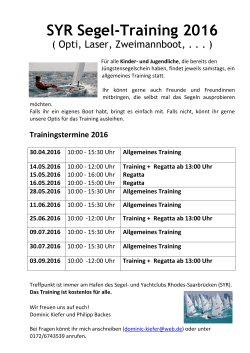 SYR Segel-Training 2016 - DODV