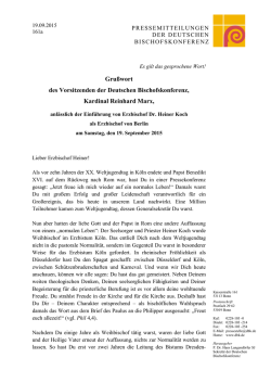 Gru&szlig;wort Kardinal Marx