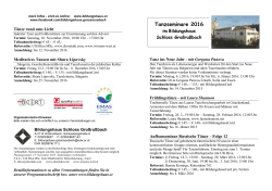 Tanzkalender2016 - Bildungshaus Schloss Grossrussbach
