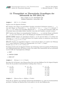 Blatt 13 - am Institut für Theoretische Informatik, Algorithmik II