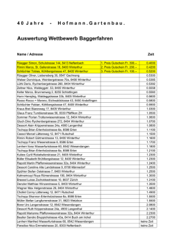 Jubi Wettbewerb Baggerfahren Auswertung