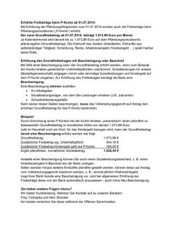 Erhöhte Freibeträge beim P-Konto ab 01.07.2015: Mit Erhöhung der
