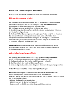 H&ouml;chstalter Verbeamtung und Altersteilzeit H&ouml;chstaltersgrenze