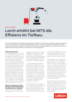 Lorch erhöht bei MTS die Effizienz im Tiefbau.