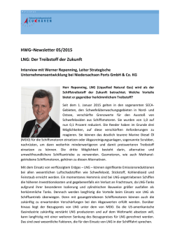 HWG&ndash;Newsletter 05/2015 LNG: Der Treibstoff der Zukunft