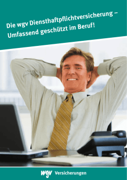 Die wgv Diensthaftpflichtversicherung &ndash; Umfassend gesch&uuml;tzt im