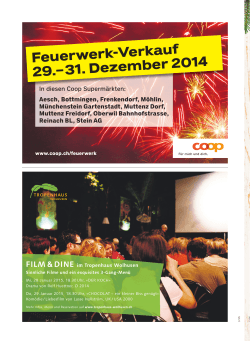 Feuerwerk-Verkauf 29.–31. Dezember 2014