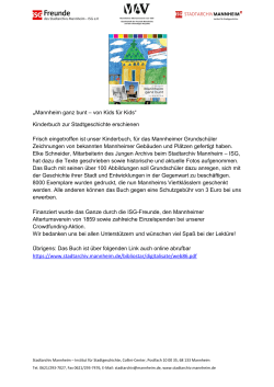 „Mannheim ganz bunt – von Kids für Kids“ Kinderbuch zur