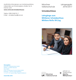 Münchner Lehrgangsjahr Volkshochschule 2016/2017